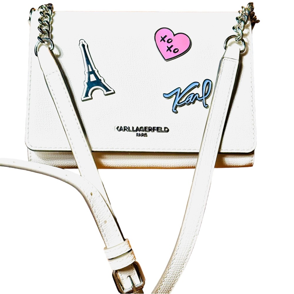 Karl Lagerfeld I Love Paris NWT crossbody handbag white 8 X 6 Oui, Ohh La La!!